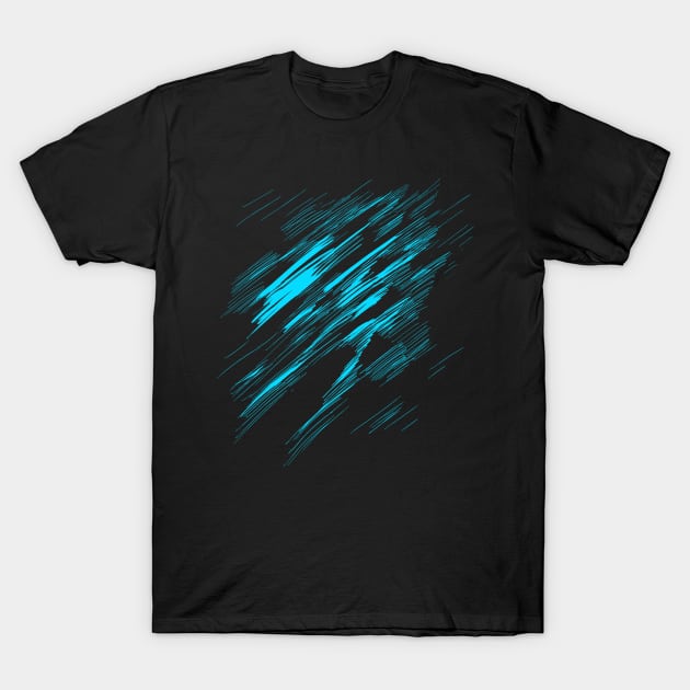 abstract horror lineart (petrol) T-Shirt by Nikokosmos